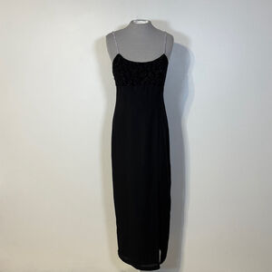 Vintage Dollar U.S.A. Dress Women’s Small Black Lace Midi Beaded Embroidery